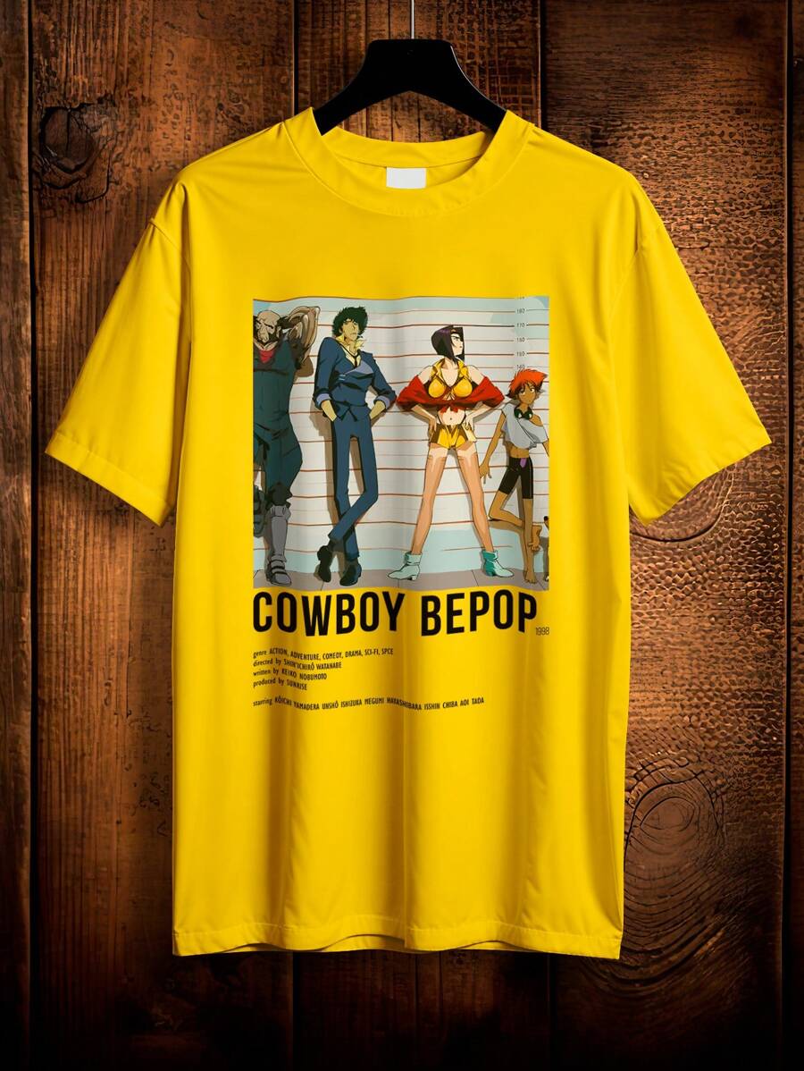 T-Shirt Shirt Cowboy Bebop Spike Spiegel Hunter Faye Jet Edwar Anime Series Drawing Ref 2263 VEST NERD