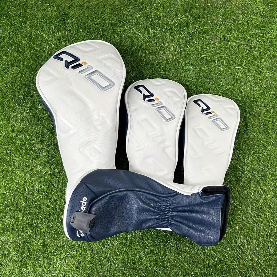 Golf Club Cover PU Leather Soft Waterproof Golf Wood Cover, For Driver, Fairway, Hybrid - Black - View 1