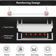 3-Tier Utility Rolling Cart,Mobile Utility Cart With Lockable Caster Wheels,Storage Shelves Organizer Cart, 3 Hanging Baskets, Easy Assembly,For Bathroom, Kitchen, Office, Workshop - 白色 - 查看 4