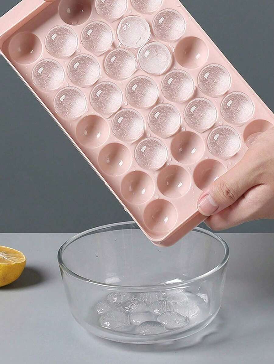 1 buah Cetakan Es Warna Pink, Cetakan Bola Es 33 Kotak dengan Tutup, Alat Pembuat Es Kulkas untuk Mendinginkan Minuman, Warna Acak - MultiWarna - View 1