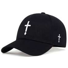 1 pieza Gorra de béisbol para hombres con diseño de Cruz de gota de agua, sombrero deportivo ajustable para exteriores, diseño de cruz, protección UV, adecuado para primavera, otoño, viajes, fiesta de playa - Multicolor - Ver 4