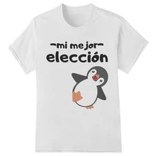 Playera Duo Mi Mejor Elección Para toda La Vida Pareja San Valentin Pingüinos - Blanco - Ver 2