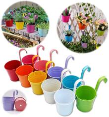 20pcs Hanging Metal Flower Bucket Plant Pot - Multicolor - View 6