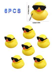 6/12pcs Mini Versatile Rubber Sunglasses Cute Mini Yellow Duck Fashionable Sunglasses Ornaments Automotive Interior Decoration Toy Ducks Cake Decorations Party Decorations Party Favors