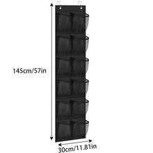 1pc Narrow Door Shoe Storage Bag With 12 Large Net Pockets, For Wardrobe Storage And Organization, Available In Grey, Black, White