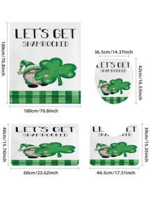 1pc St. Patrick's Day Spring Gnome Pattern Shower Curtain Set, Waterproof Polyester Fabric, Machine Washable, Top Hooks Included, For Bathroom Decoration, Home Decor Fall Decor Bathroom Accessories Back To School