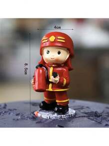 1pc Firefighter Cake Decoration Ornament Fire Extinguisher Water Gun Fire Truck Aerial Rescue Vehicle Baking Birthday Ornament Cake Decoration Inserts