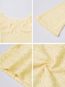 GAOVOT Women's Fall Top Y2K Sexy Slim One Line Shoulder Long Sleeve Lace Top