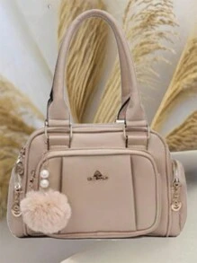 Women Travel Bag Lightweight Small Multi-Pocket Portable Messenger Bag Large Capacity For Daily Commuting Bowling - Apricot - View 4