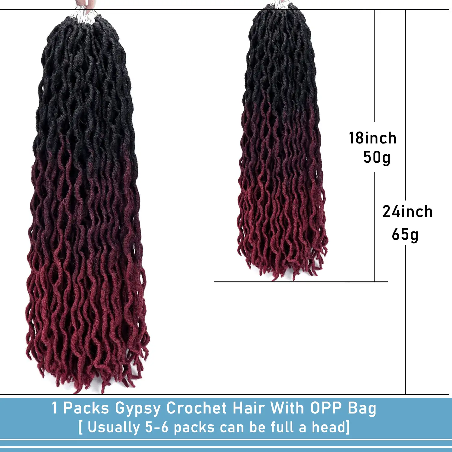 1-6 paquetes Cabello trenzado a ganchillo estilo locs de diosa, trenzas a ganchillo de locs ondulados suaves, extensiones de cabello trenzado a ganchillo de tres tonos rizado ondulado (OT99j530) - Multicolor - Ver 6