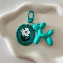 1pc Cute Casual ABS Balloon Dog Keychain, Classic Adorable Design, Gift For Women And Girls Car Accessories Bag Charm School Goth Y2k