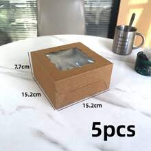 5pcs 4-Inch Basque Cheesecake Boxes For Wedding Season, Birthday White Cardboard Cupcake Boxes 15.2*15.2*7.7cm Paper Packaging Boxes For Daily Pastry, Ins Minimalist Muffin Boxes For Baking Packaging, Suitable For Cookies, Candies, Chocolates, Donuts, Halloween, Christmas Candy And Dessert Cake Boxes - Paper - View 14