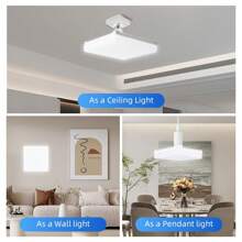 CANMEIJIA 方形/圆形 LED 吸顶灯泡 E27 LED 灯泡，220V，20W/30W/40W/50W/60W/65W，白光 6500K，可用于多种灯具，适用于卧室、客厅、厨房、书房