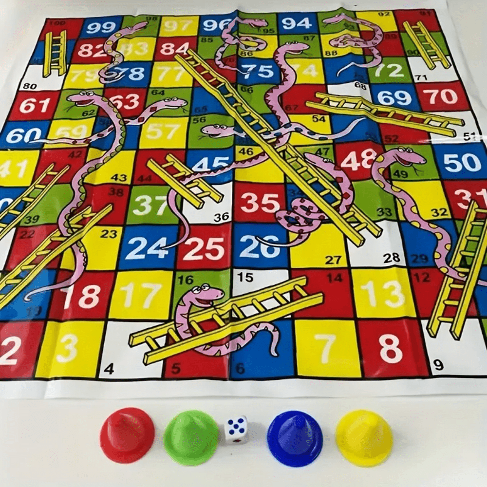 1/2/5 Sets Classic Snakes And Ladders Board Game, Interesting Family Game, Birthday/Holiday Gift, Ideal For Developing Understanding And Strategy Skills, Perfect Family Board Game, Durable Plastic Material, Novel Toy