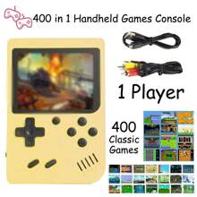 YiYi Handheld Game Console Macaron Mini 400 In 1 Gaming Console Big Screen Handheld Retro Classic Game With 1020 MAh Large Battery Plug And Play Portable Game Console Machine Retro Gaming Machine 1pc(1 Player/2 Player)