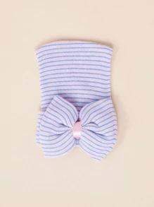 1 Set 0-3M Newborn Infant Bow Decor Hospital Hat + Anti-Scratch Mittens, Soft, Comfortable, Suitable For Baby Casual Knitted Hat - 1Set - View 10
