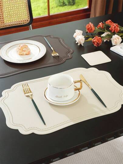 8/12pcs Hotel Restaurant Placemats/Coasters Set, High-End Table Mats, Multi-Color Heat-Resistant Pads, Protect Tabletop, Suitable For Wedding, Party, Home Kitchen Dining, Holiday Decoration