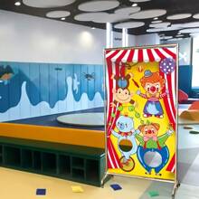 Large Carnival Throwing Game Banner - Vibrant Circus Themed Party Decorations, Polyester For Multiple Uses For All Celebrations, Carnival Themed Party Decorations
