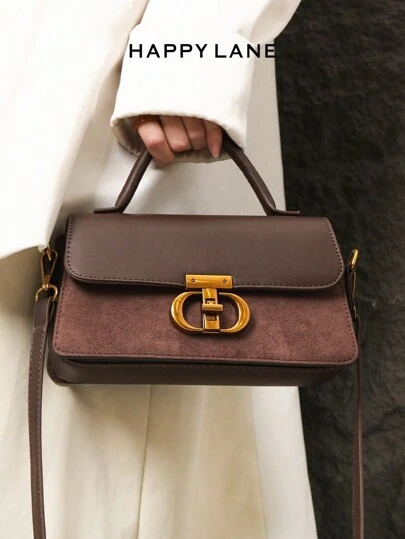 HAPPY LANE Minimalist High-Quality Leather Handbag, Flap Square Shoulder Bag, Fashion Leather Bag Suitable For Women's Daily Commute, Shopping, Travel, Gathering, Going Out At Night, Festivals, Birthday Gifts And Parties, Valentine's Day Gift, Best Mother's Day Gifts Women , Mum Gifts, Mother's Day