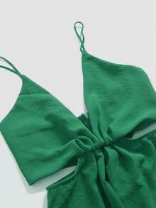 女士镂空腰连体裤，简约时尚休闲日常穿着