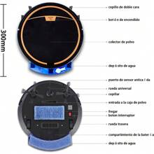 KOZFULE Robot Aspirador y Mopa Combo, Robot Barredor Inteligente 3 en 1, Limpieza Programada, Funciona con Control Remoto y App, Barredora Robot Adecuado para Limpiar Cabello,Pelo de Mascotas - 1 - Ver 7