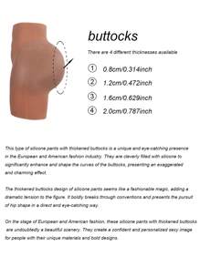 Bestselling Fashionable Brown Silicone Butt Enhancing Shapewear Panty, Sexy Realistic Buttocks Design, 0.8-2cm Thick Soft Silicone For Enhancing Buttocks Contour