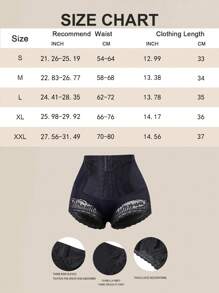 1 件装无缝高腰内裤扣女士蕾丝腰部训练器收腹塑身衣紧身平腹提臀女士内衣 - 黑色 - 查看 7