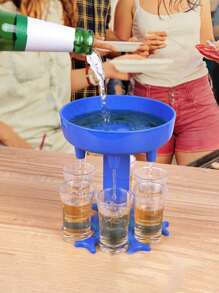 1个6格酒水分配器，适用于葡萄酒、威士忌、啤酒和烈酒，是派对和饮酒游戏的理想之选（普通款不含酒杯） - 黑色 - 查看 13