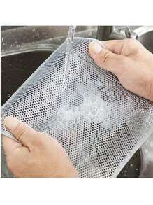 2pcs/6pcs/10pcs/20pcs Steel Wire Dish Scrubber, Kitchen Stove Pot Pan Cleaning Net Sponge Cloth, Non-Stick Oil Mesh Cleaning Cloth, Kitchen Stove Cooker Hood Pot Pan Sink Cleaner Cloth, Stain Remover Cleaning Supplies