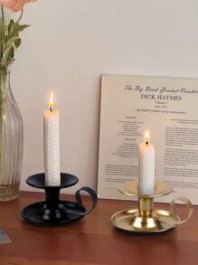 1 pieza candelabro de hierro para bodas, resistente al calor, adecuado para velas aromáticas, cena romántica, ambiente interior, adecuado para bodas, reuniones familiares, fiestas, confesión, decoración de mesa