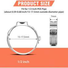 60pcs 1/2 Inch PEX Cinch Clamps Rings, 304 Stainless Steel Single Ear Hose Clamps, Pex Crimp Rings For PEX Tubing Pipe Fitting Connections