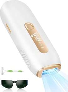 JOOYEE Unisex Epilator With 3 Functions, Ice Spot Painless Hair Removal For Bikini Line, Upper Lip, Armpit And Body Cleansing, In White, Can Be Used By The Whole Family And Is An Excellent Choice For A Gift.