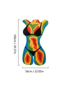 WeRugz WeRugz Plush Thermal Body Bikini Girl Art Area Rug - Kleurrijk, zacht en comfortabel getuft tapijt met antislip TPR-achterkant voor woonkamer en slaapkamer, woondecoratie, 1 st.