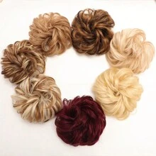 Synthetic Messy Bun Chignon Donut Gary Hair Bun Pad Elastic Hair Rope Rubber Band Hair Extensions