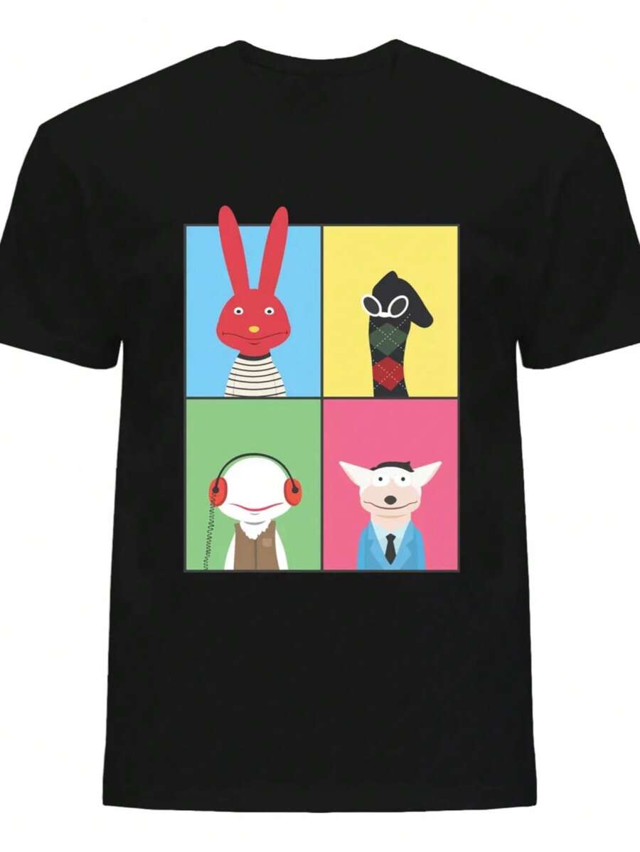 Estética Camiseta 31 Minutos Personajes Tejido Transpirable 220g algodón pesado - Negro - Ver 1