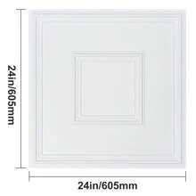 Ceiling Tiles, Drop Ceiling Tiles Premium Polystyrene Or PVC Sheet, Easy Installation/ Cutting Plastic Glue-Up Ceiling Tile, Basement Ceiling Covering For Home/Office Decoration - Gói 12 chiếc 24 x 24 in, Hình học - Xem 10