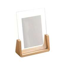 Walnut/Beech Creative Photo Frame Acrylic U Shape Transparent Frame Desktop Wood Wedding Pictures Frame Office Decor