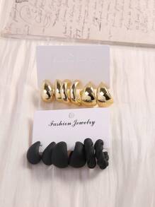 12-18 pièces Set de boucles d'oreilles élégantes minimalistes à la mode en CCB
