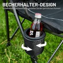 TIMBER RIDGE Foldable Camping Chair 150 Kg High Back Portable Folding Chair With Cup Holder Hard Armrest Fishing Chair For Camping Picnic Garden Balcony