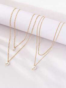Elegant Gold Pearl Pendant Necklace, Versatile And Charming Fashion Accessory For Women