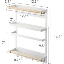 Home Tosca Magnetic Kitchen Storage Rack – Refrigerator Organizer Wall Holder - 銀色 - 查看 7