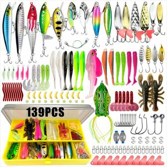 DaBen Fishing Lures Kit 30/83/133/110/139/302pcs/Set For Topwater Bait Rigs Tackle Kit For Bass Trout Salmon Fishing Accessories Far Throw Lure Set