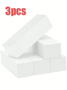 1 pieza/3 piezas/5 piezas/10 piezas/20 piezas Bloque Pulidor de Uñas, Grano Medio/Fino 100/180 Pulidores de Acabado para Uñas Acrílicas Uñas de Esmalte de Gel, Kits de Pulidor Profesional de Pedicura y Manicura de 3 Vías - Blanco - Ver 8