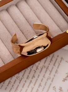 1 件简约优雅金色亮面手镯，适合女性日常、派对、约会装扮 - 金色 - 查看 2