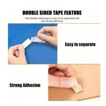 4pcs Crafts Double-Sided Tape, Multi-Size Double-Sided Tape For Arts, DIY Photo Album, Gift Packing, Paper Backing, Office & School, Party, Card Making,Shape Deformation During Transportation Is A Normal And Inevitable Phenomenon, But It Does Not Affect Normal Use. - White - View 3