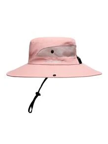 1 件儿童马尾辫太阳帽宽边防紫外线适合 3-8 岁女孩沙滩渔夫帽