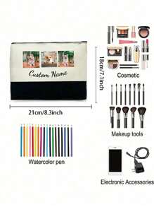 1pc Custom Pet Photo Makeup Bags, Cute Dog Themed Gifts, Pet Lover Travel Cosmetic Bag, Zipper Pouch For Teens Daughter Sister, Funny Pet Stuff Birthday Christmas Decorations Makeup Organizer Makeup Storage Bag Mini Pouch Travel Small Makeup Case Accessories Make Up Holder Brush Bag Make Up Container Cosmetic Bag Travel Essentials Ladies Accessories Travelling Stuff School Supplies Make Up Bag Holiday Essentials Makeup Pouch Holiday Winter