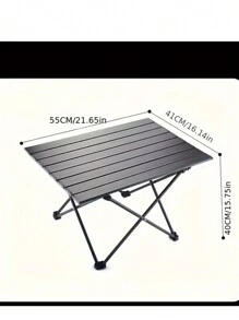 1pc Black Portable Outdoor Folding Table