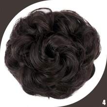 Synthetic Messy Bun Chignon Donut Gary Hair Bun Pad Elastic Hair Rope Rubber Band Hair Extensions