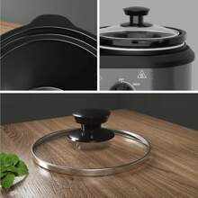 Sunvivi Dual Slow Cooker, Buffet Servers And Warmer With 2 Removable Ceramic Pots, Slow Cooker Food Warmer With Adjustable Temp & Glass Lids, Stainless Steel, 2 X 1.25 QT, Silver Grey - US A Type Plug(110-127V) - View 5
